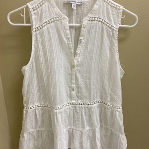 Abercrombie & Fitch Womens White Lace Sleeveless Top Size S